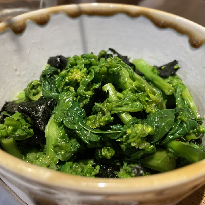 めんつゆで簡単⭐︎菜の花のからしあえ海苔風味